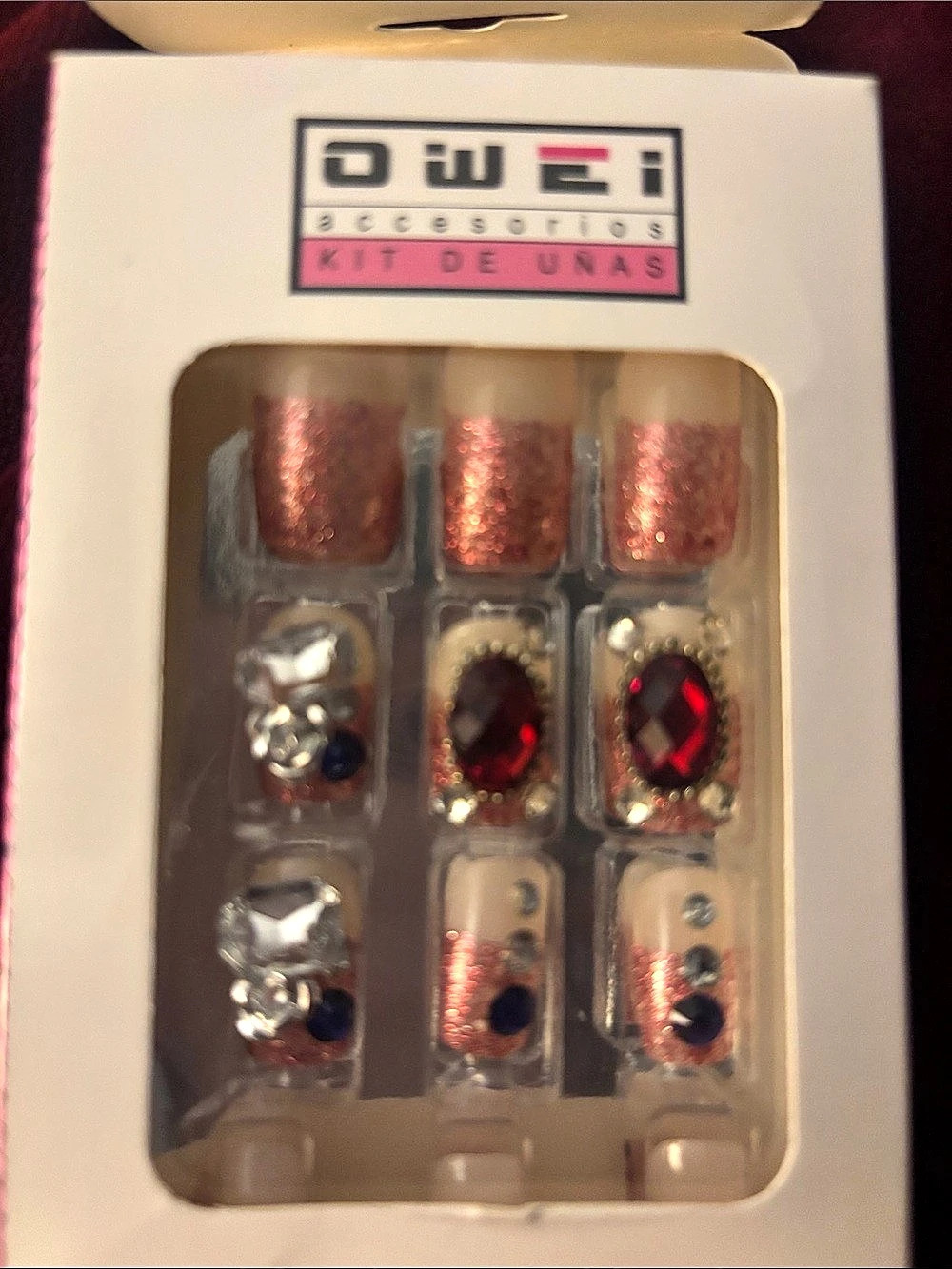 OWEI Press-On Nail Set in Pink & Silver NWT